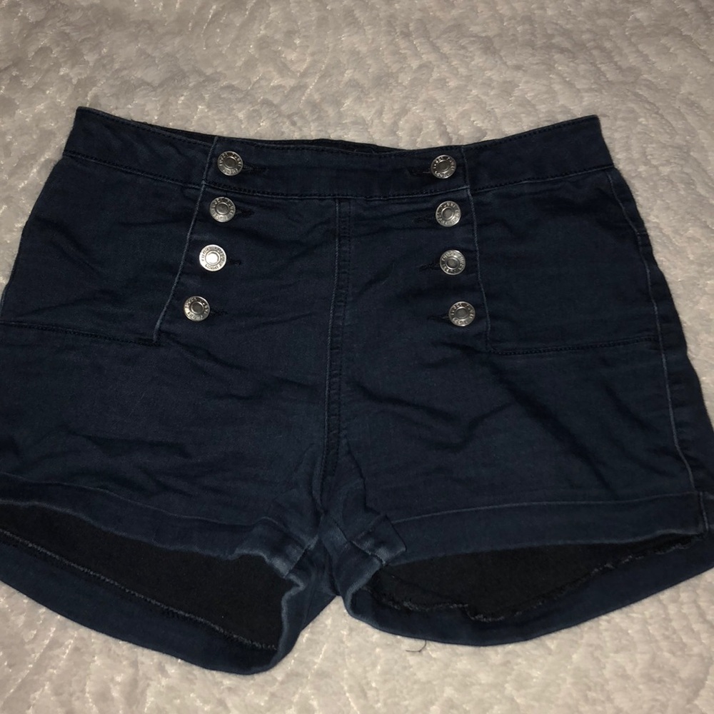 Navy blue high waisted shorts - Picture 1 of 1